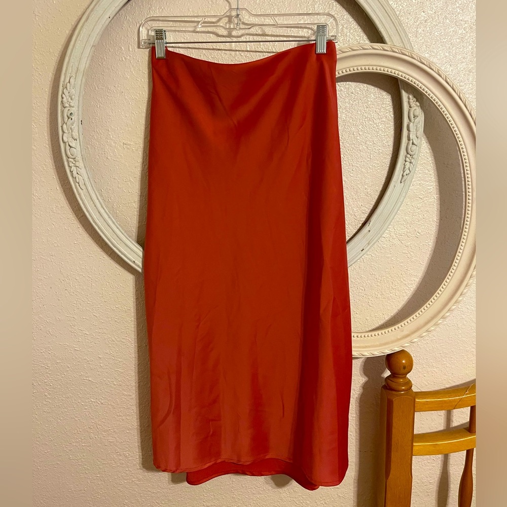 Rachel Zoe coral slip on skirt, sz 12